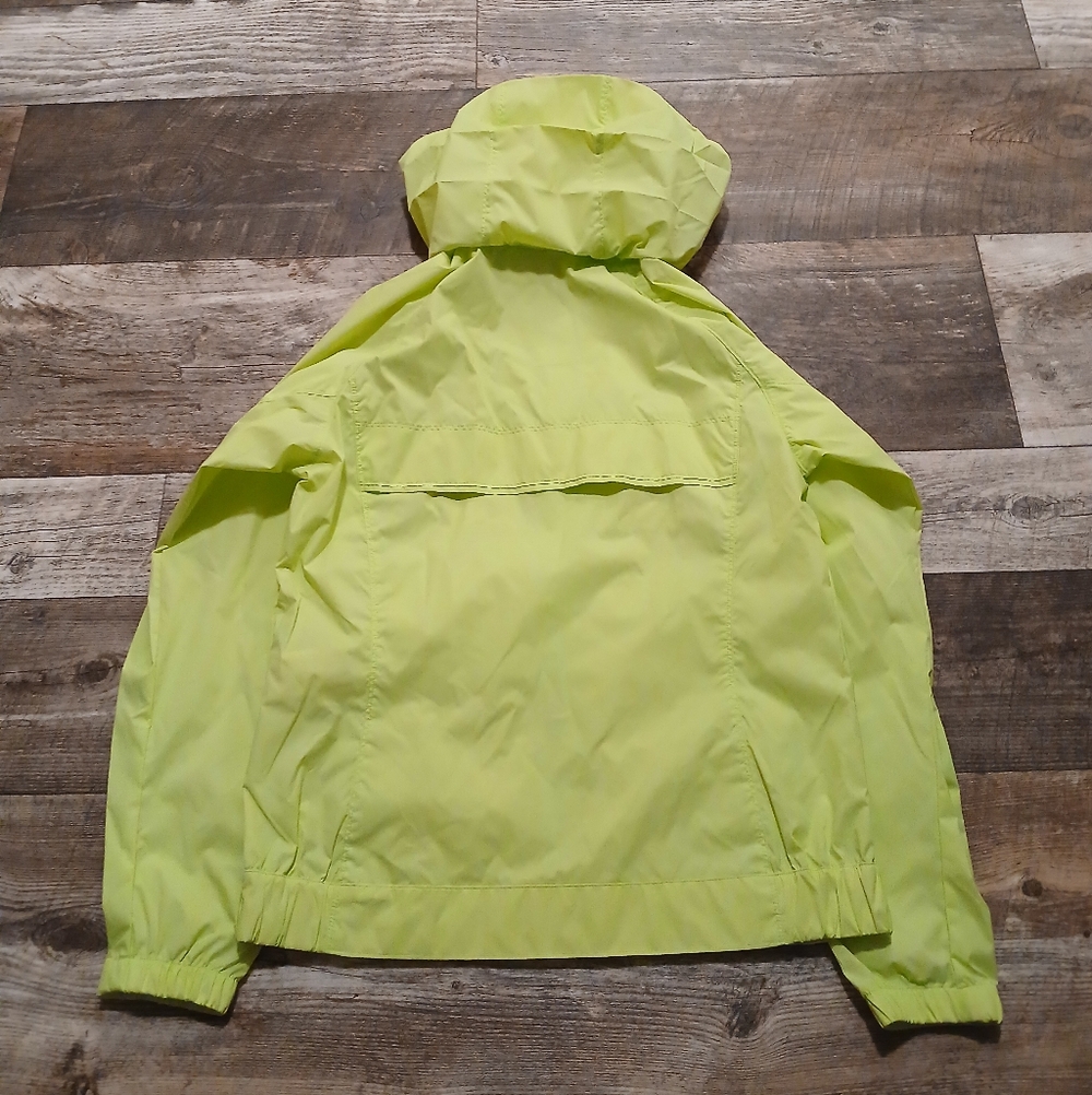 Columbia Womens Neon Yellow Hooded Windbreaker Jacket - Picture 3 of 4